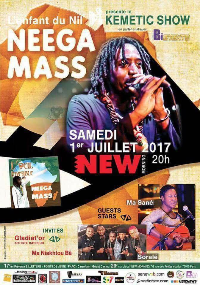 Affiche concert Neega Mass, Kemetic Show, 1er juillet 2017